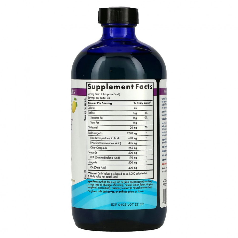 Nordic Naturals, Complete Omega, лимон, 473 мл (16 жидких унций)