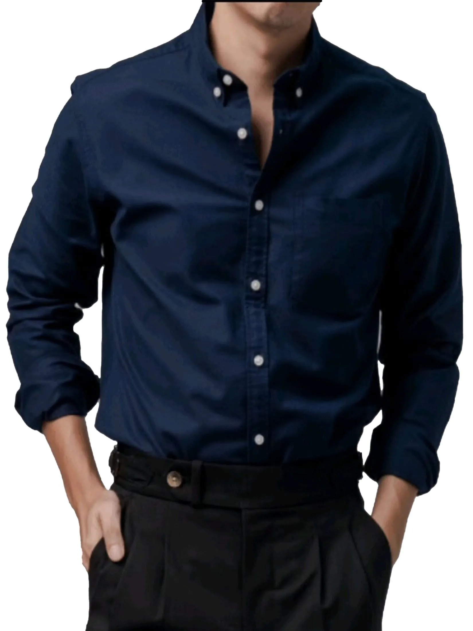 ERA-WON MEN SHIRT LONG SLEEVES BUSINESS SHIRT NAVY