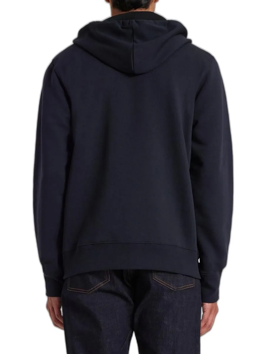 PAUL SMITH SWEATSHIRTS MENS REG FIT ZIP HOODY ZEBRA VERY DARK NAVY
