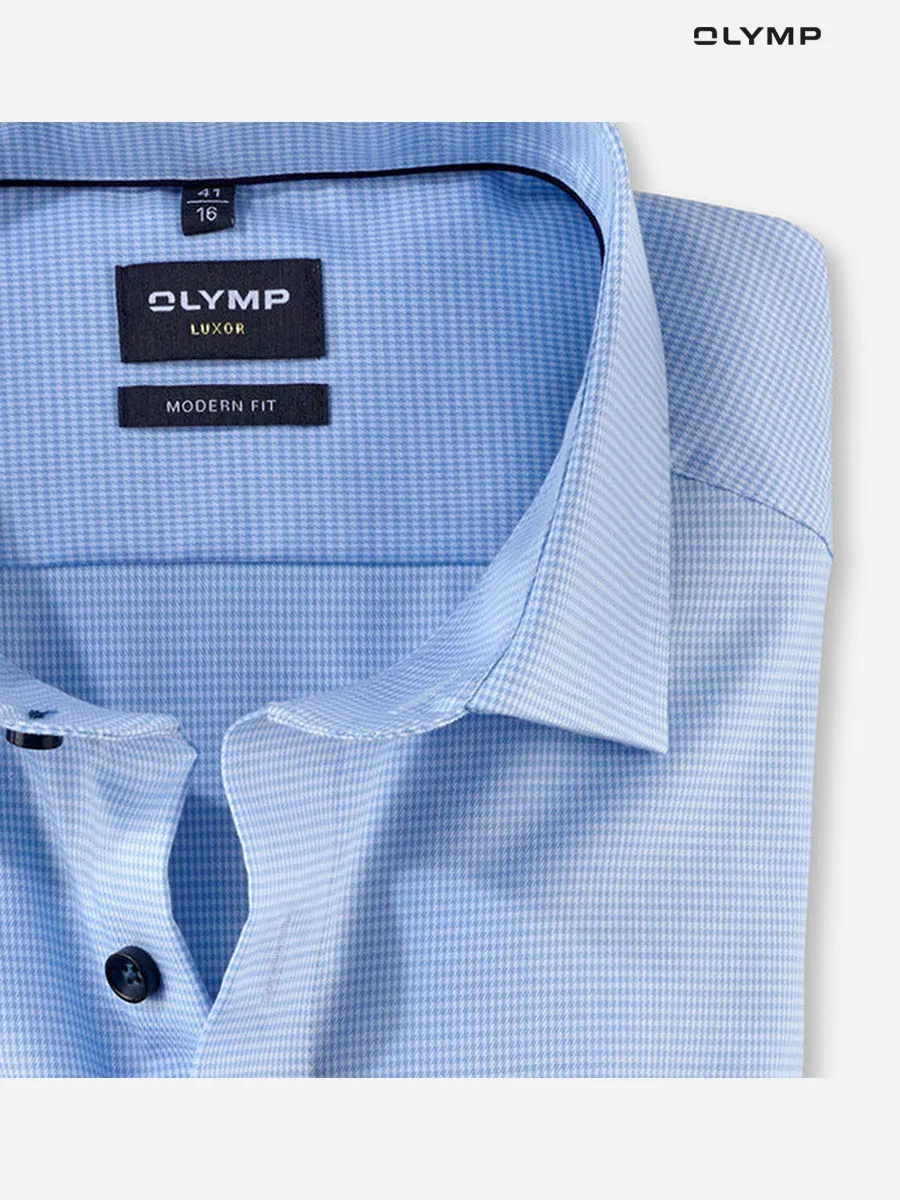 OLYMP MEN SHIRT LONG SLEEVES BUSINESS SHIRT MODERN FIT EASY IRON BLUE