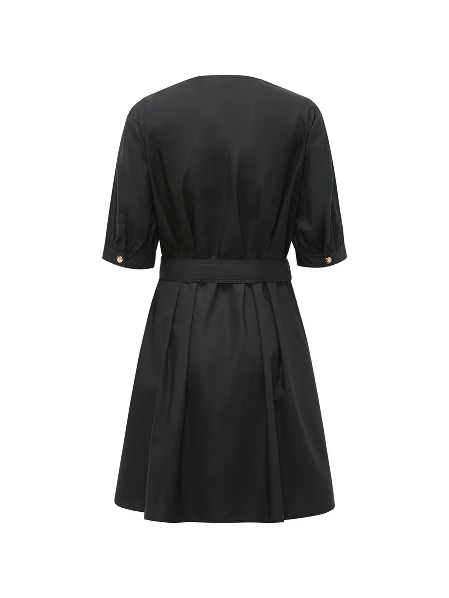 G2000 Women Clothing Cotton Tencel Shirt Dress Fit & Flare Shape - Black