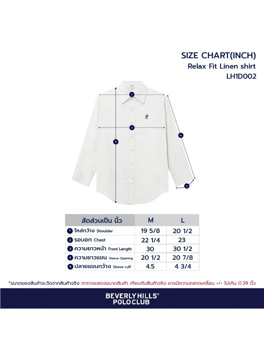 BEVERLY HILLS POLO CLUB Women Cotton Linen Relax Fit Shirt Long Sleeve, Pink Model LH1D002