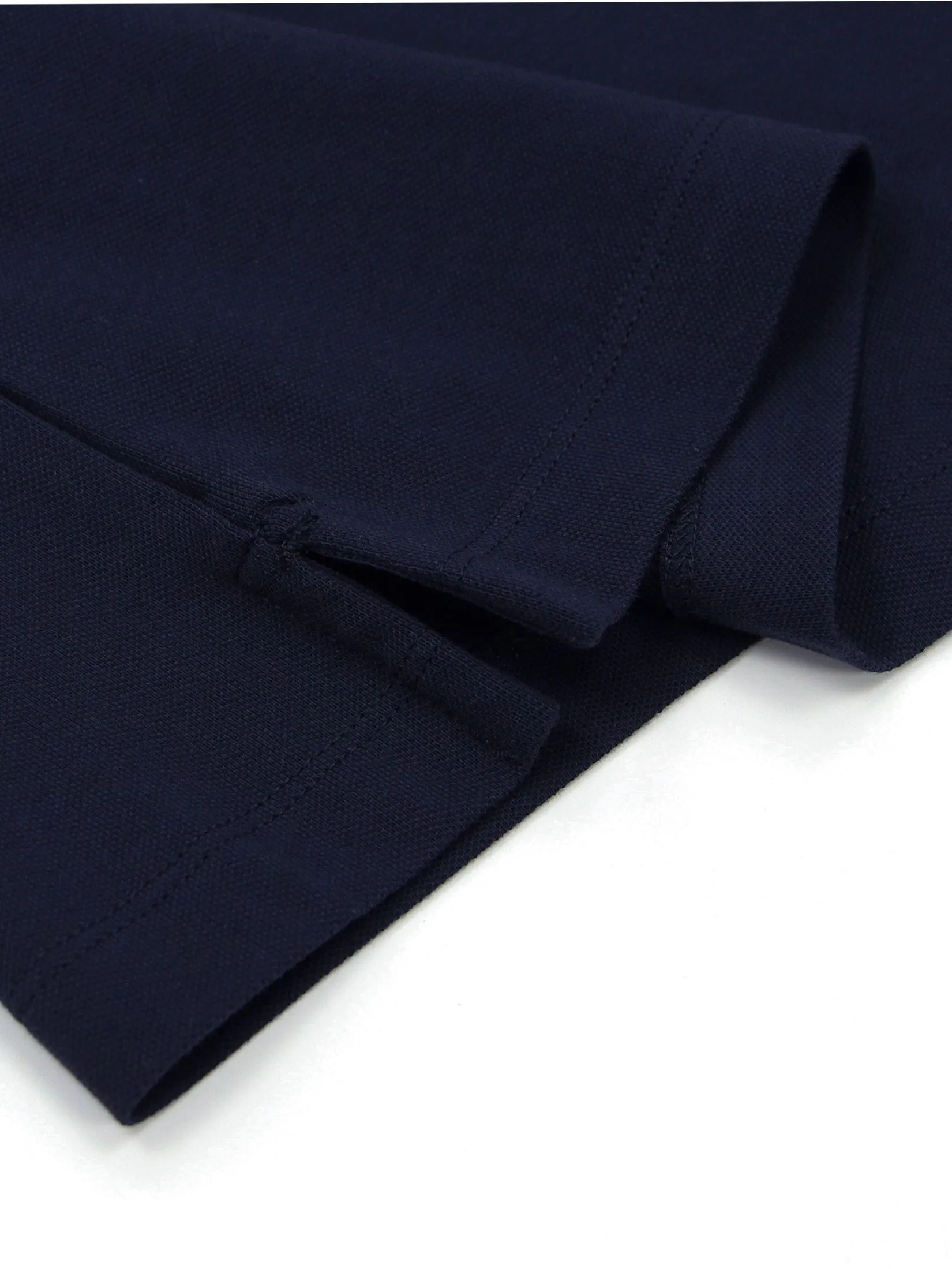 GIORDANO Women's Slim Lycra Pique Embroidery Polo (Signature) Signature Navy