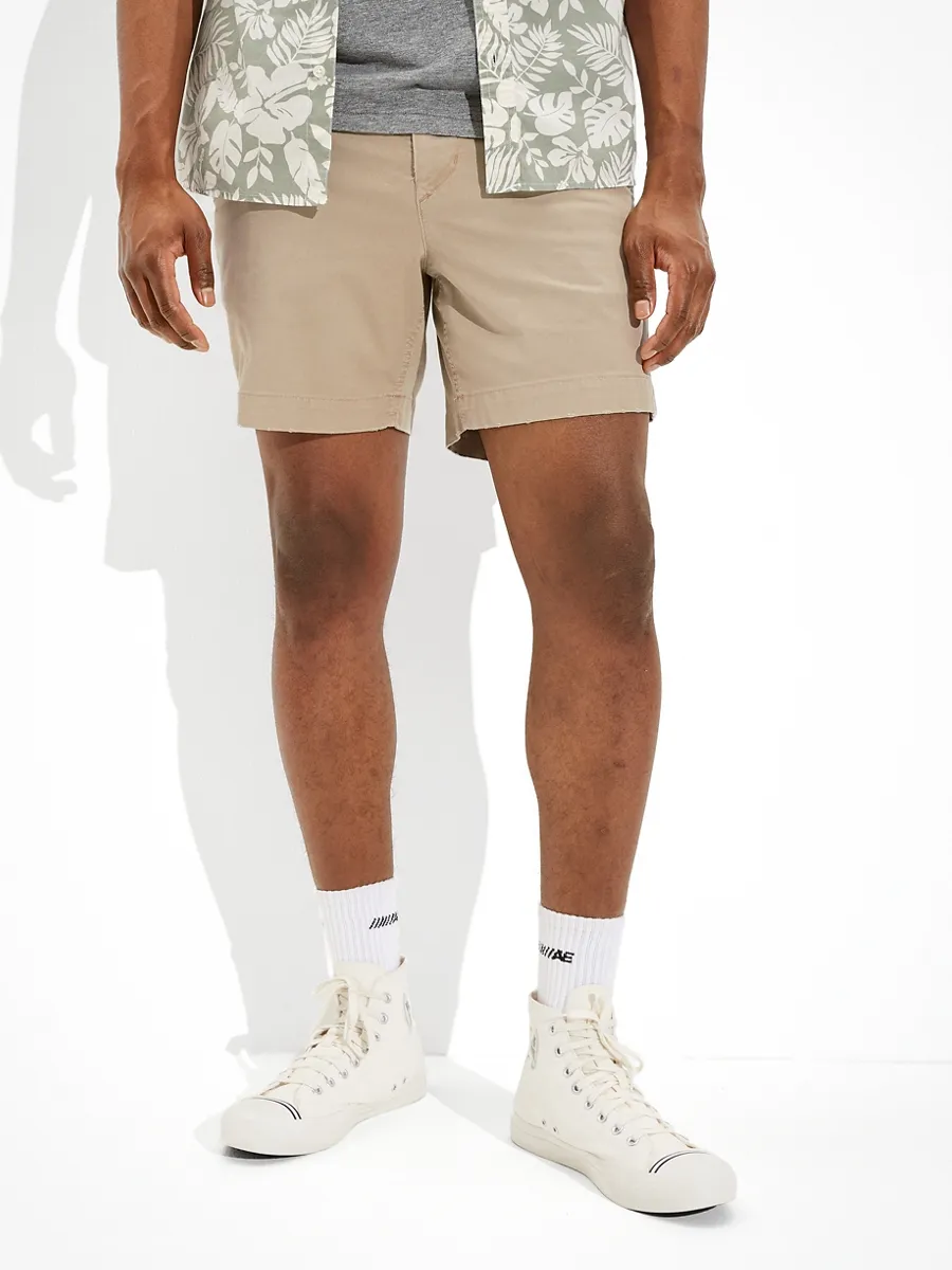 AMERICAN EAGLE MEN 7366 LIVED IN KHAKI 7 IN SHORT 212 KHAKI