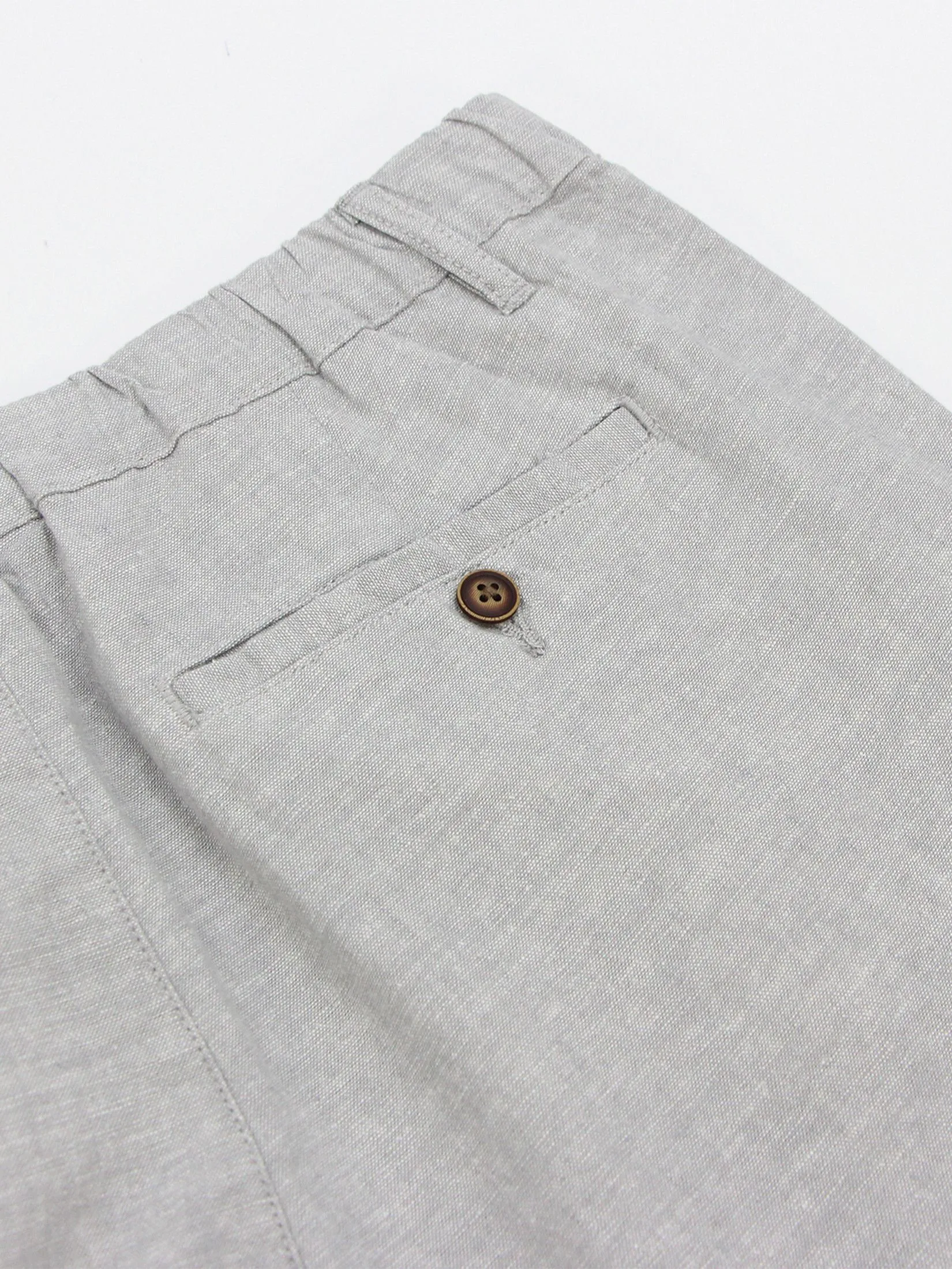 GIORDANO Men's Slim Taper Linen Khaki Pants Grey x White
