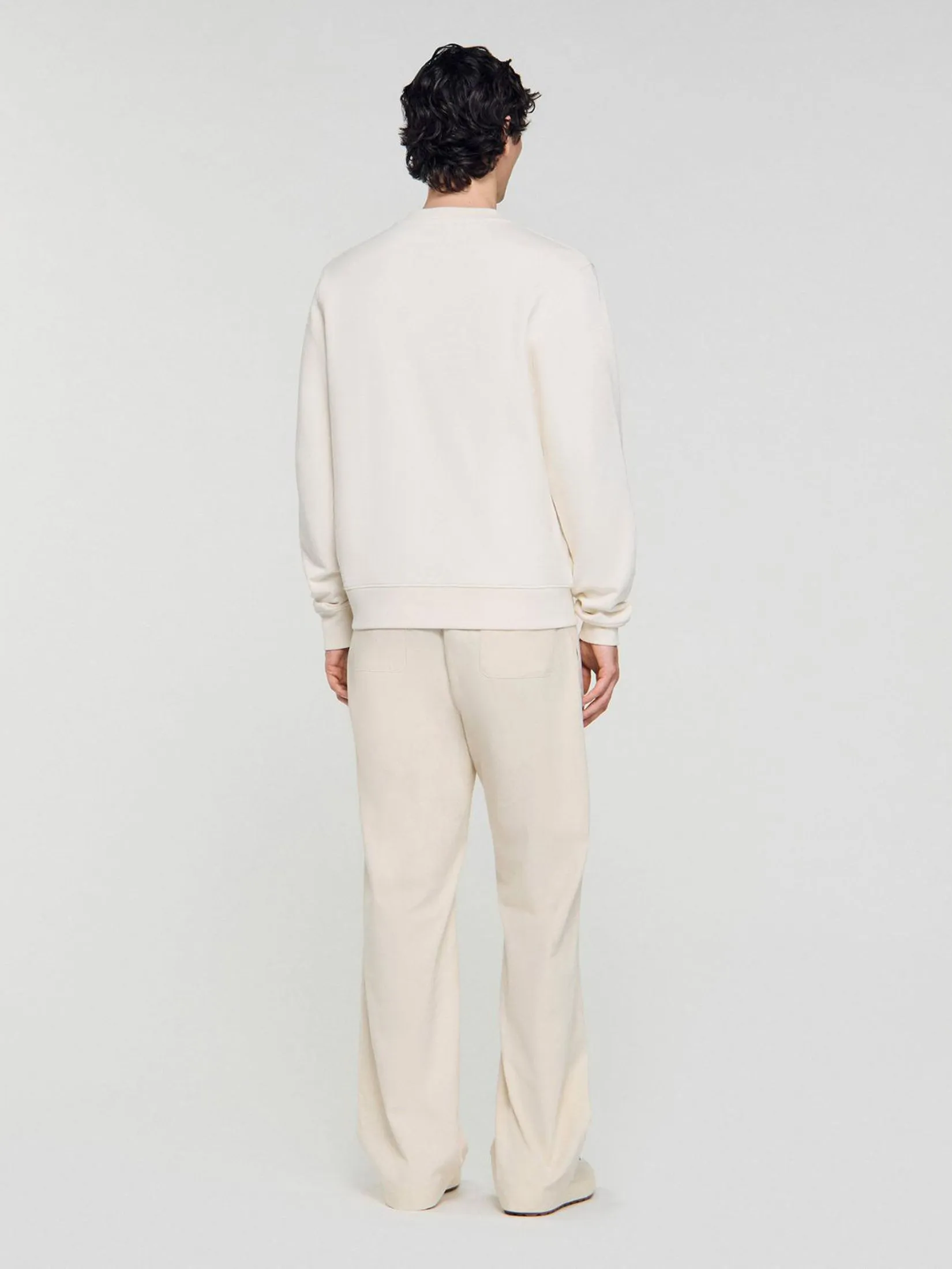 SANDRO Oversized Sweatshirt With Leather Patch