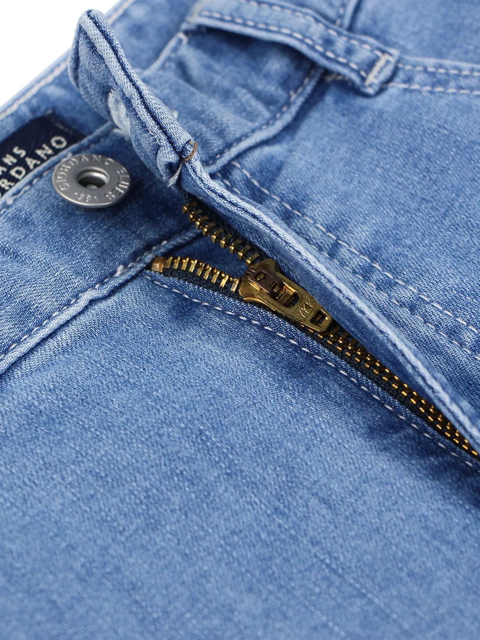 GIORDANO Women's Wide Leg Denim Jeans  Light Indigo Blue