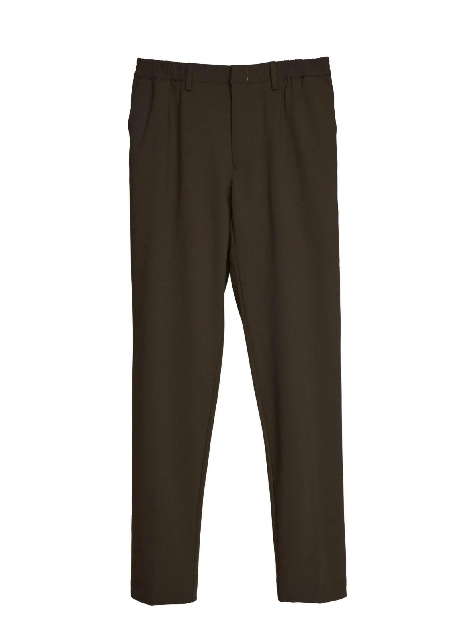 TAKEO KIKUCHI MEN BROWN WRINKLES FREE POLYESTER EASY PANTS