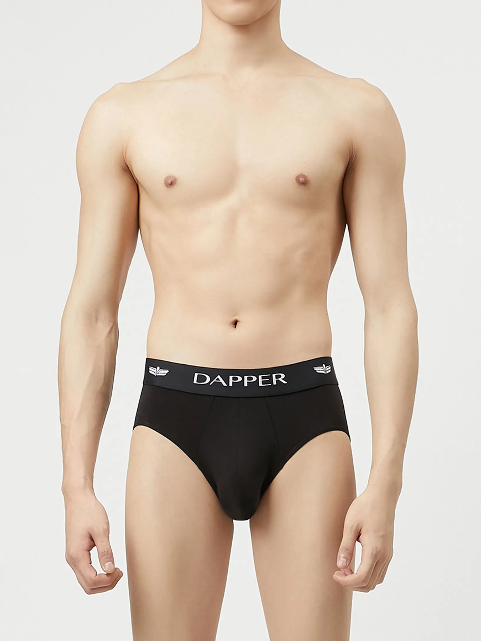 DAPPER DAPPER Iconic Pima Cotton Briefs Black (Pack 2 Pcs.)