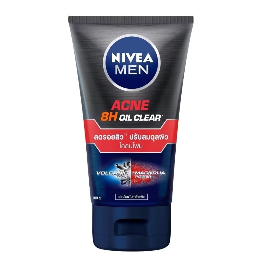 Nivea Men Acne Oil Clear Mud Foam 100 G. ผู้ชาย โฟมล้างหน้า ผิวมันมาก