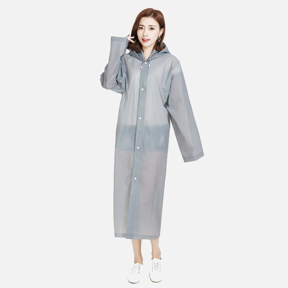 CHARITES BRAND Rain coat, Poncho PVC, Korea Style Waterproof, Dustproof - Grey