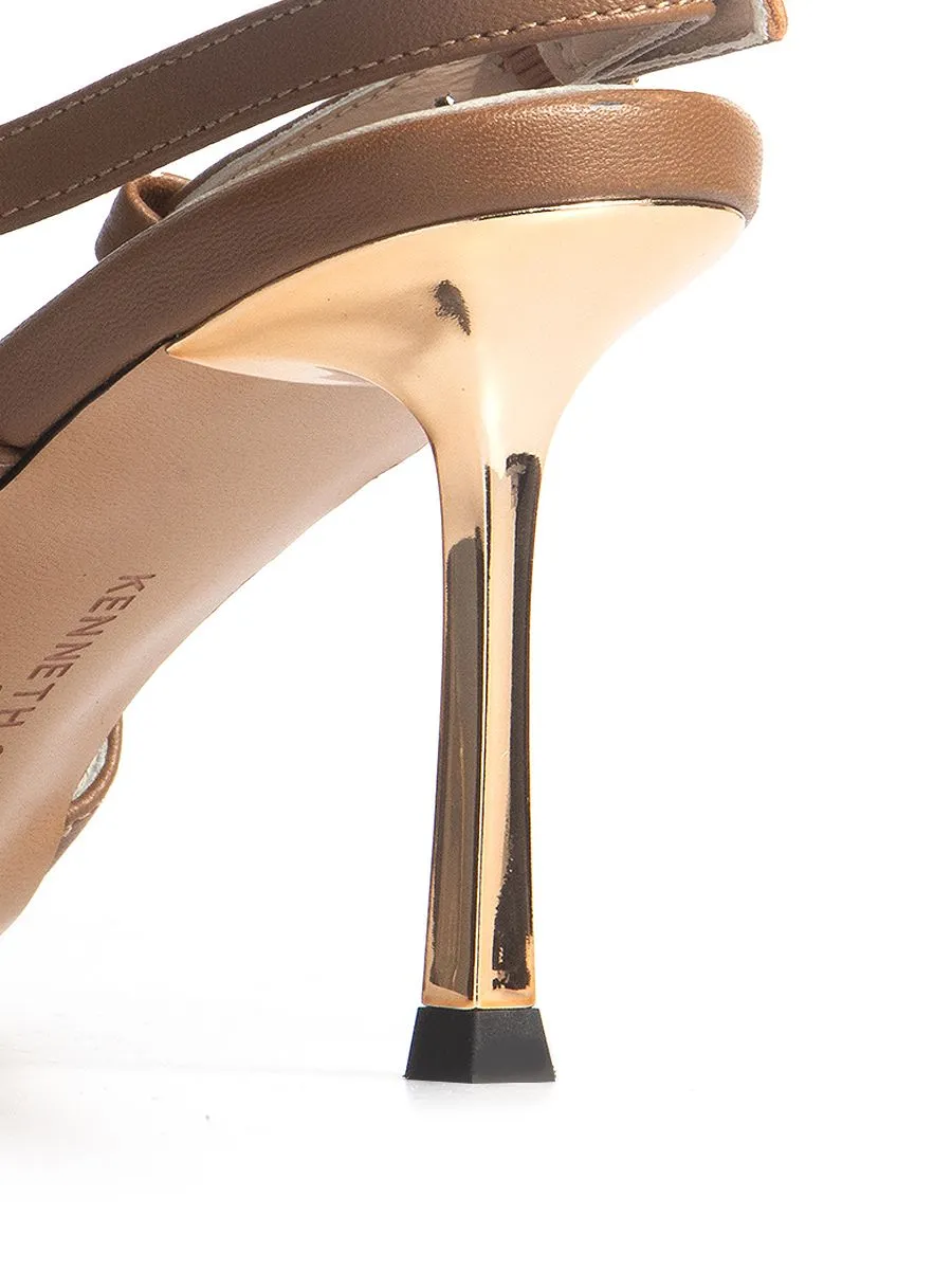 KENNETH COLE WOMEN HEELS ADIA SLINGBACKS X ANNE THONGPRASOM / MOCHA