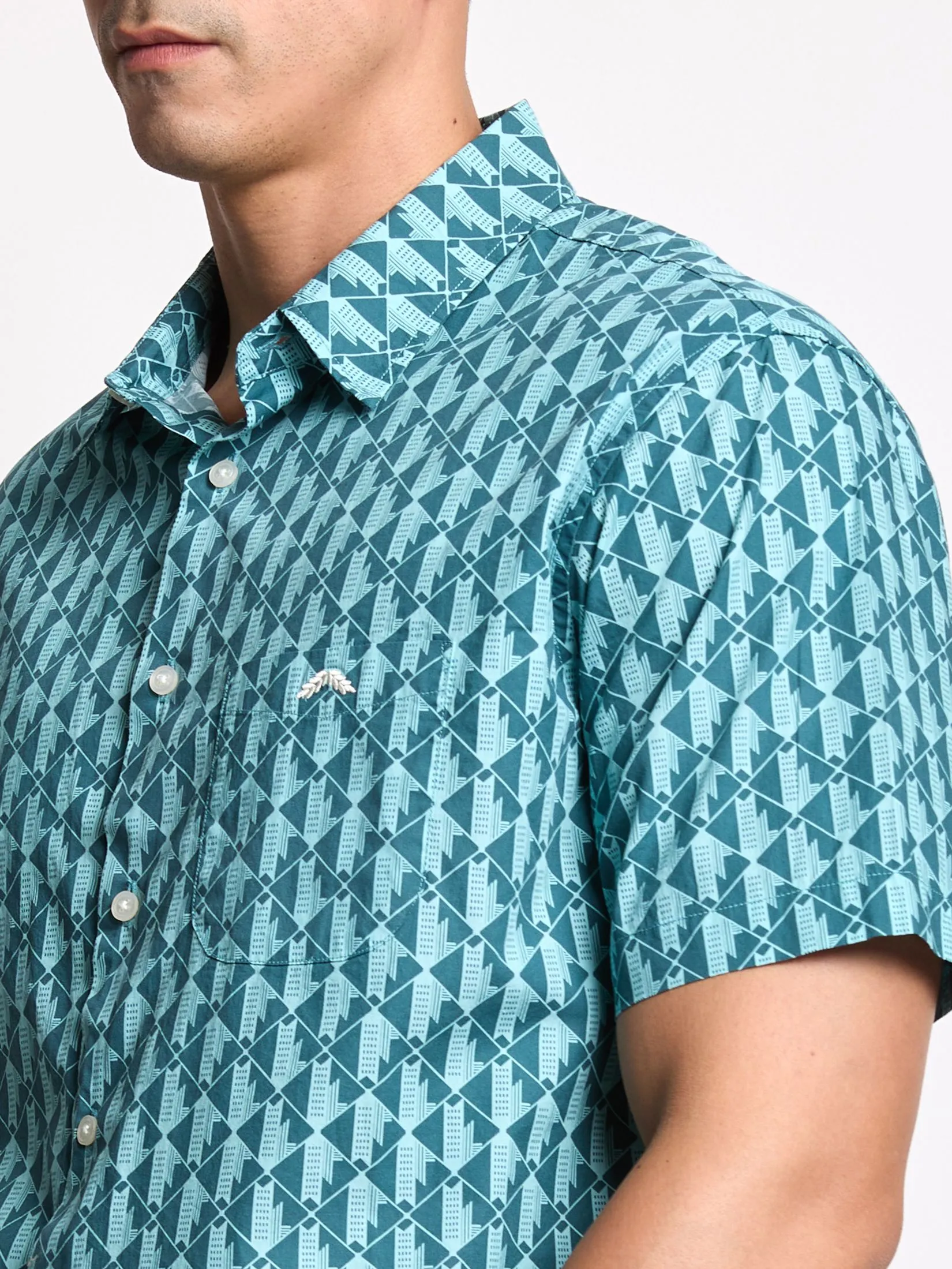 ALUMNUS Men Shirt Short Sleeves 2506SSSL20 Green