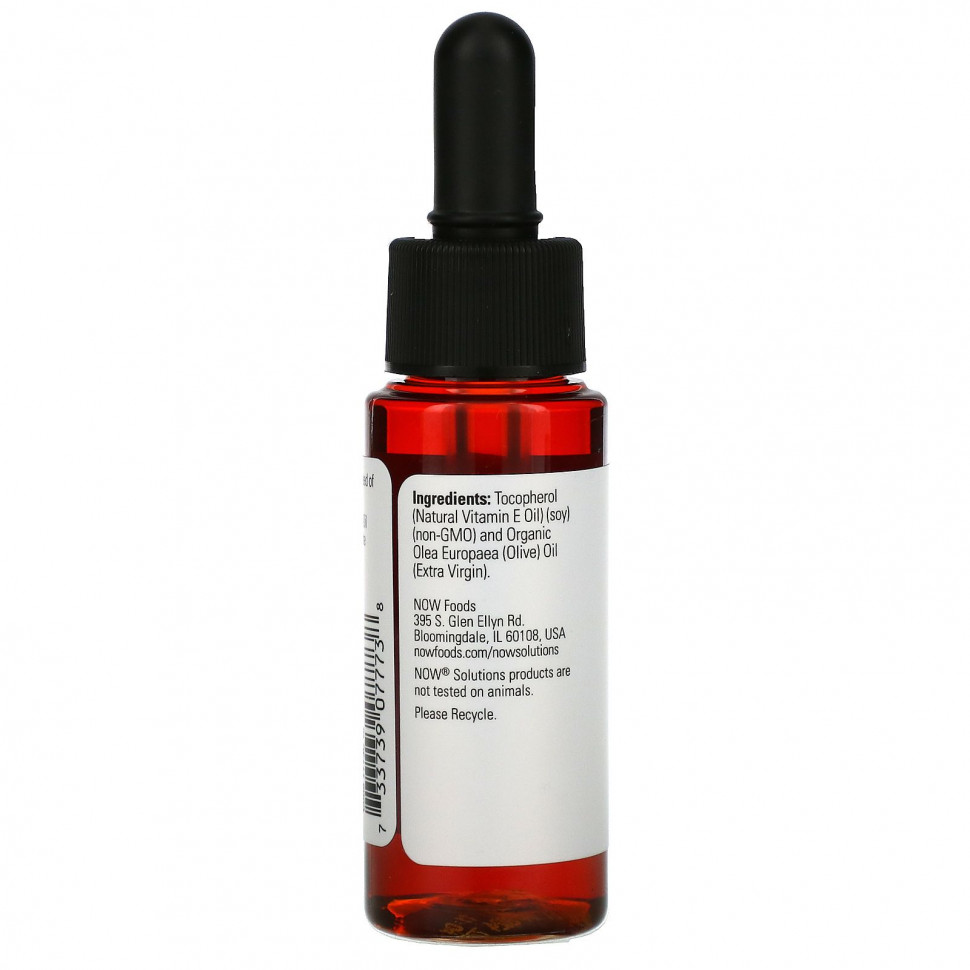 NOW Foods, Solutions, масляный раствор витамина E, 23,000 МЕ, 30 мл (1 жидк. унция)