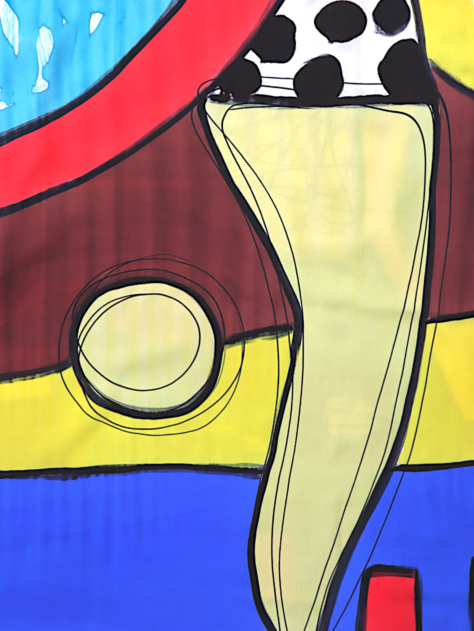 YODYOKO Woman Sleeveless Dress - Cream : Geometric Reverie