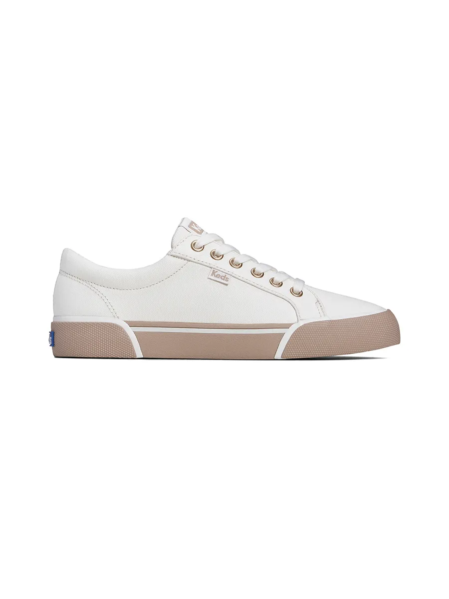 KEDS Women Jump Kick Canvas Bumper Foxing White/Taupe