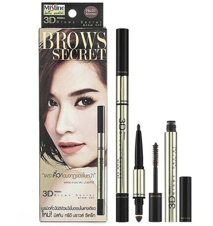 Средство 3-в-1 для прорисовки бровей Mistine 2 оттенка