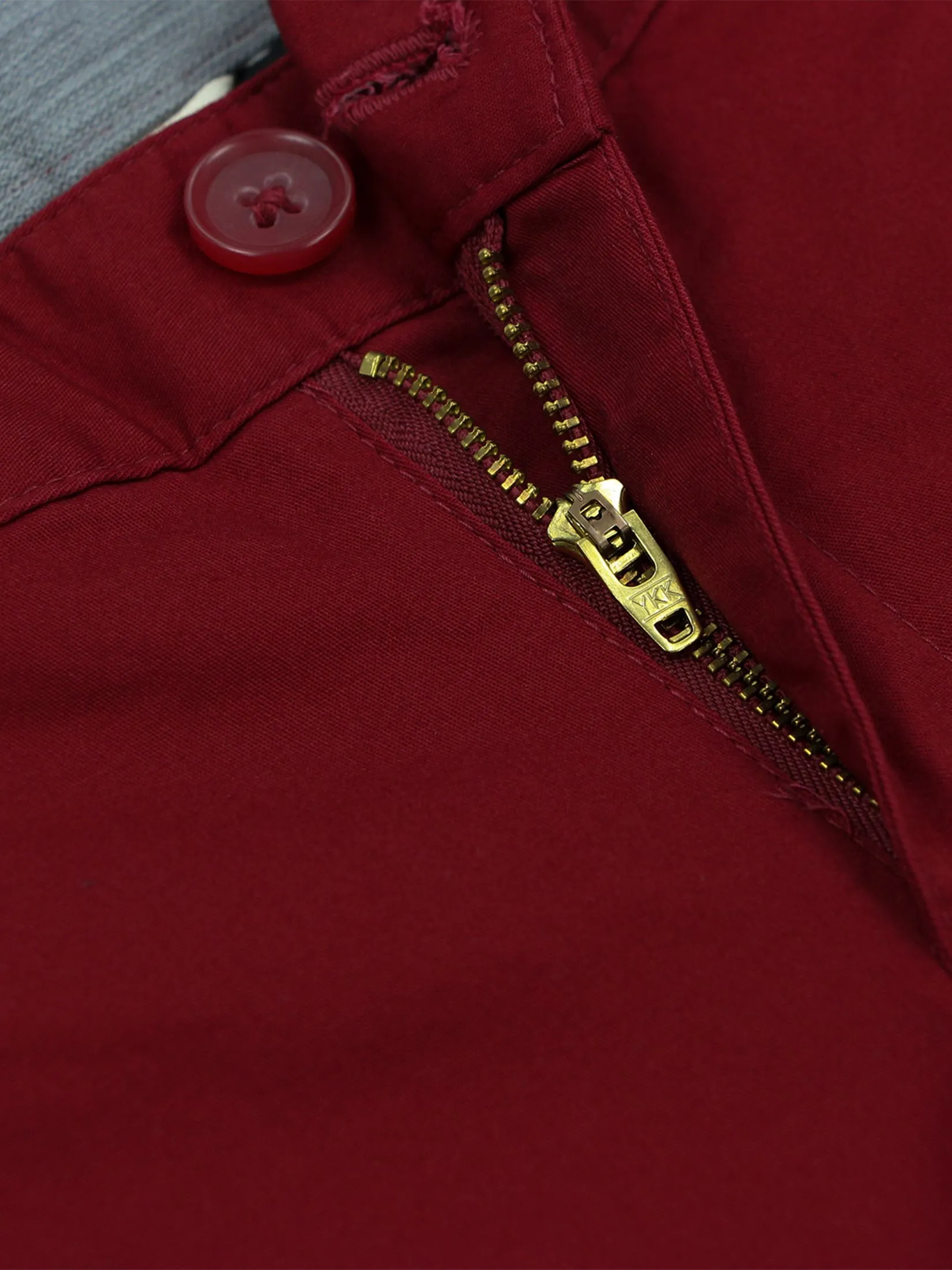 GIORDANO Women's Twill Mid-Rise Slim Fit Pocket Shorts (180 Elastic Waistband) Biking red