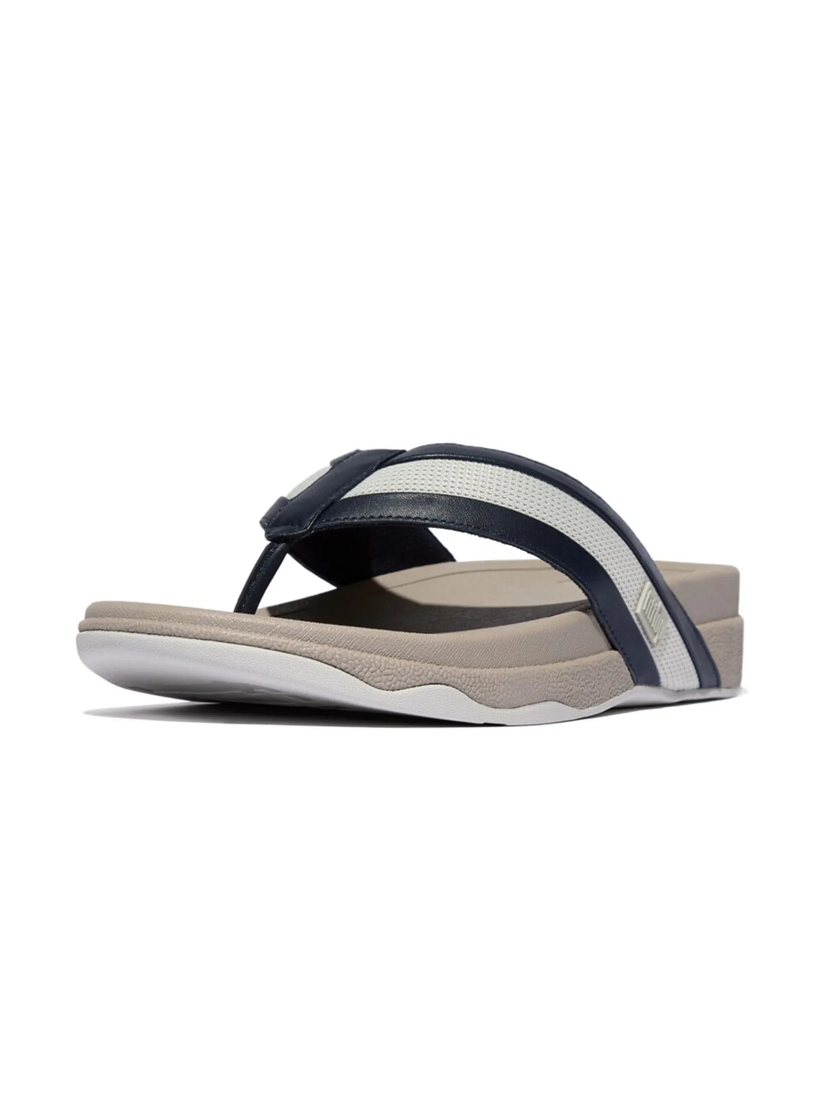 FitFlop™ MEN'S SURFER LEATHER/MESH TOE-POST BLUE
