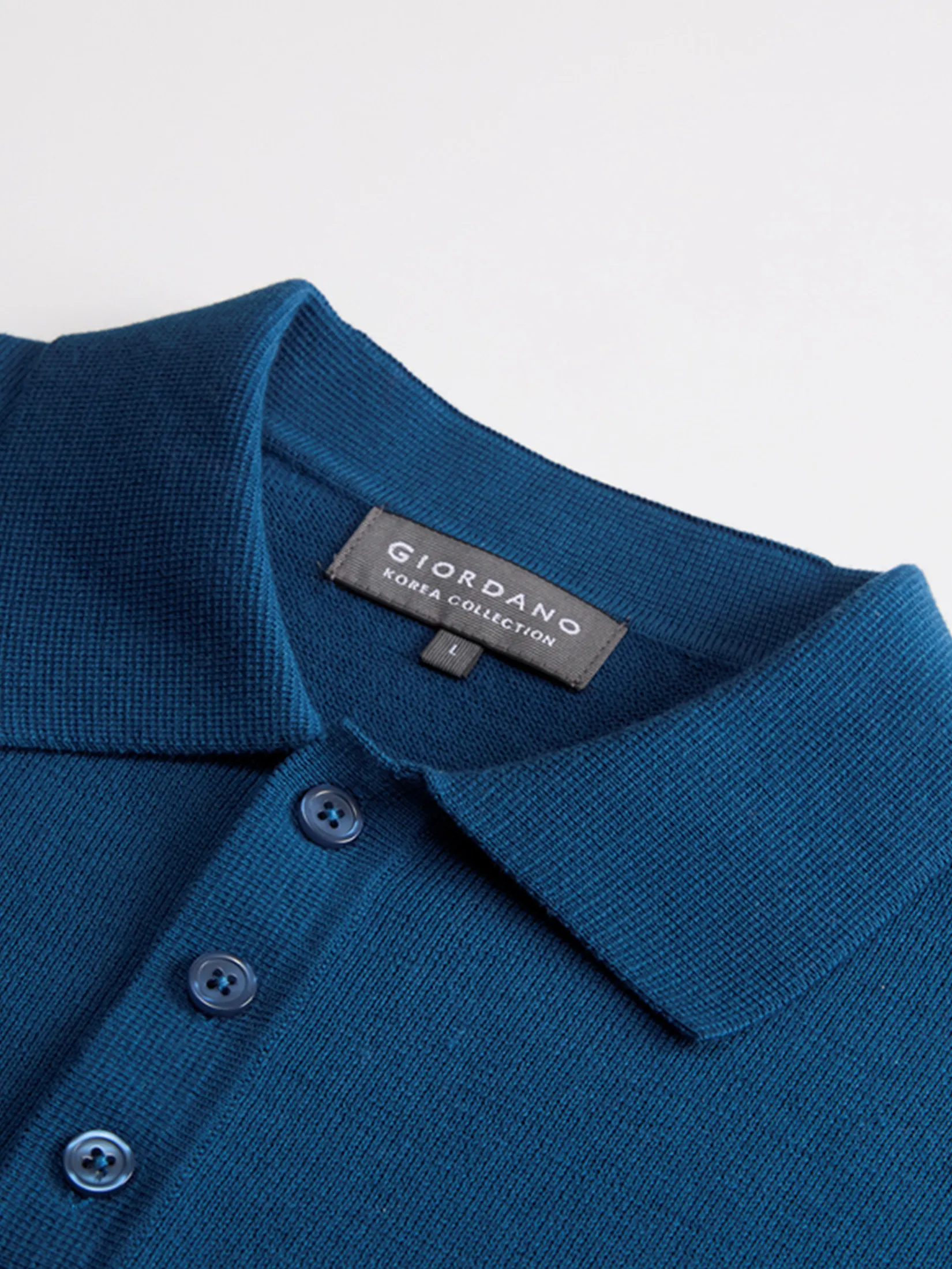 GIORDANO Men s Online Exclusive Soft Knit Polo Pullover Sweater (Korea) Blue