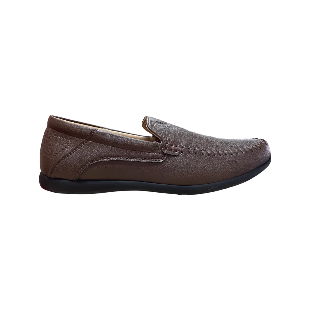 FREEWOOD SHOES Men Leather Loafer-Brown Size - 39