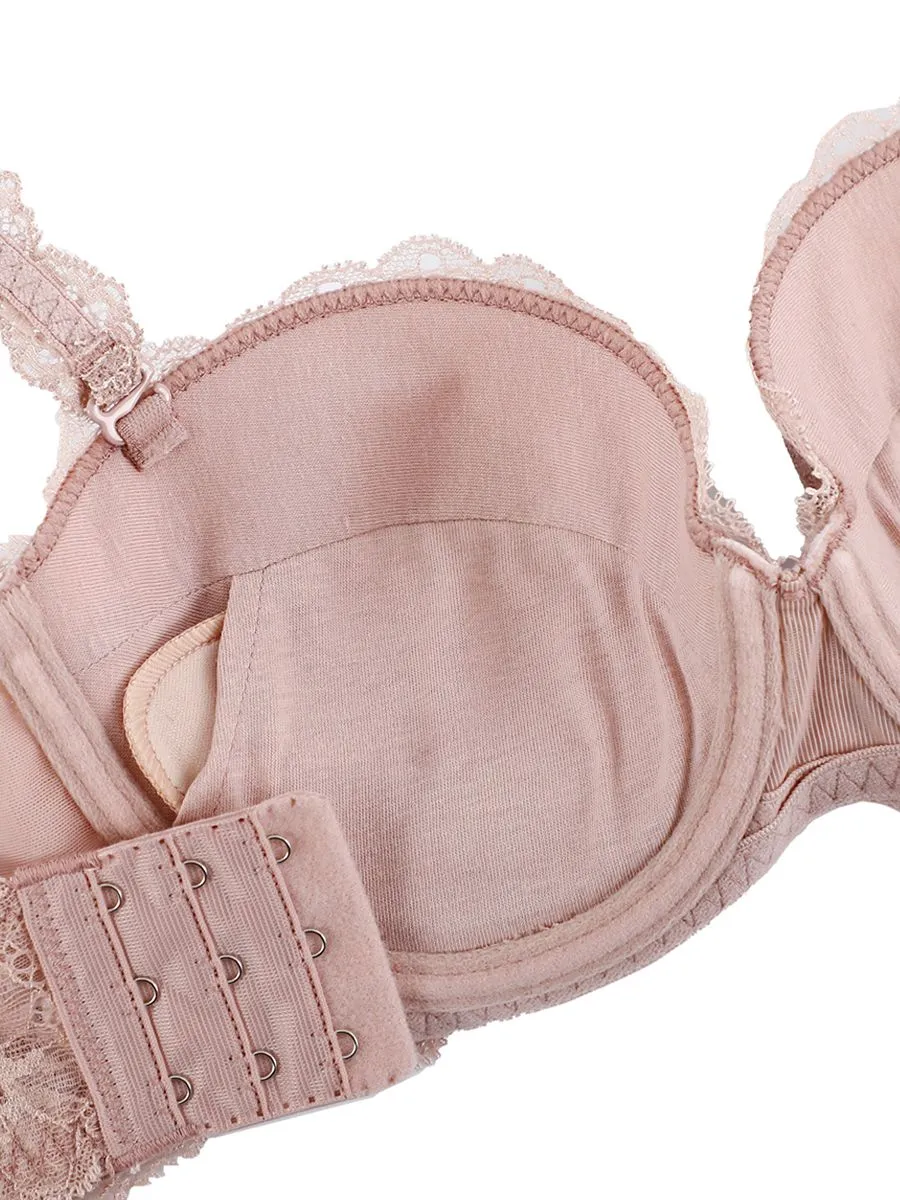 BSC LINGERIE Women Moulded Bra Lace  BB6640BN Beige