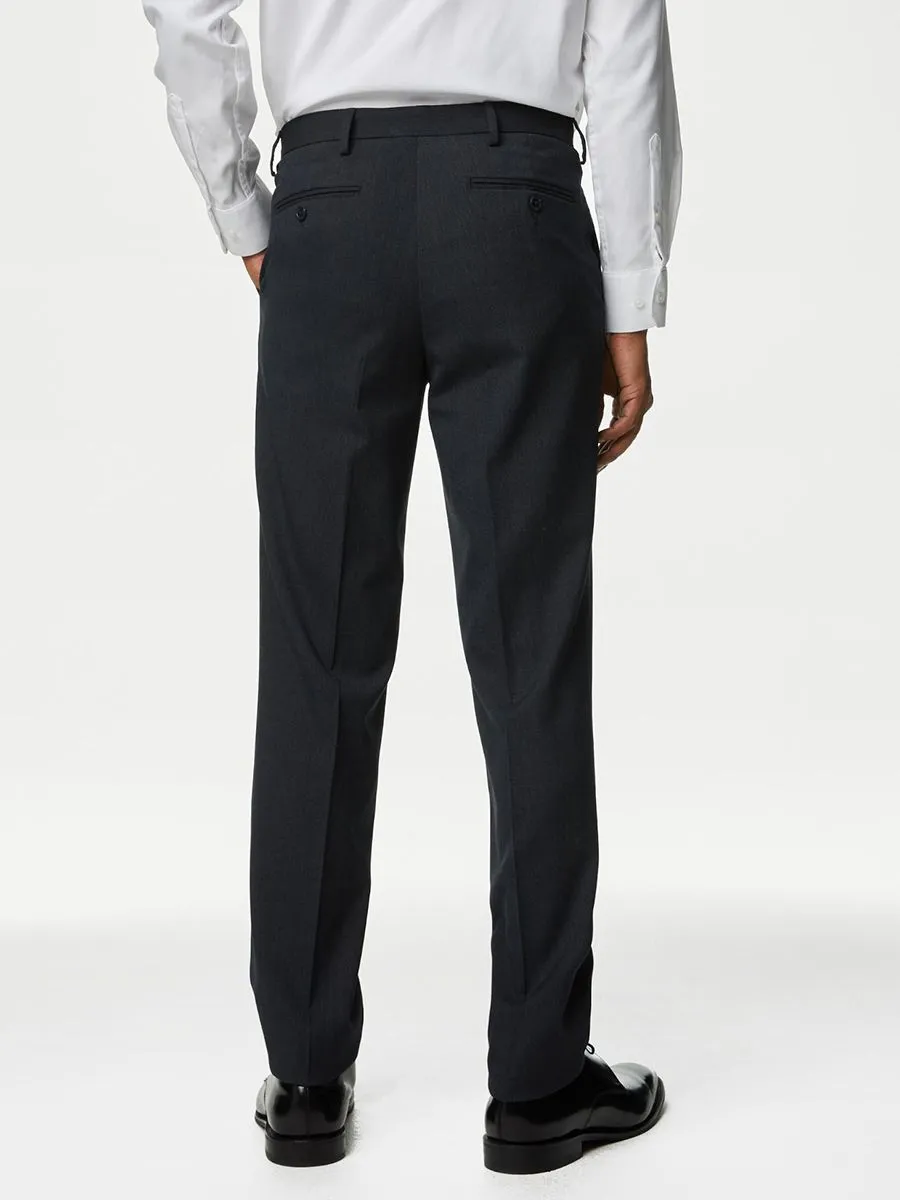 MARKS & SPENCER Men Trousers Slim Fit Flat Front Stretch VP_Charcoal