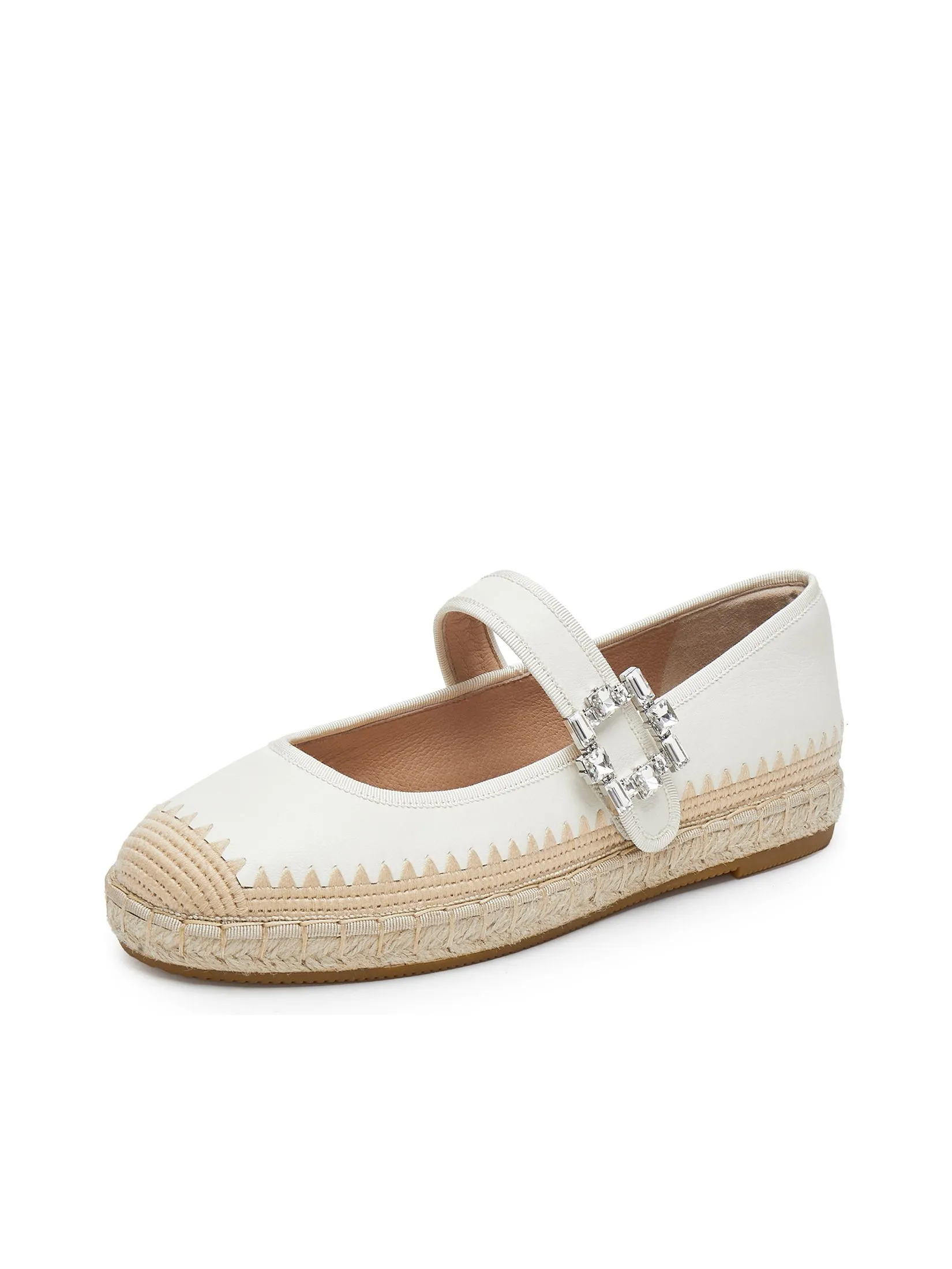 STACCATO Women Espadrilles Crystal Buckle Closure Beige Size - 38 EU