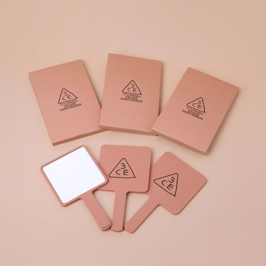 3CE Square Hand Mirror Rose Beige 1pcs.