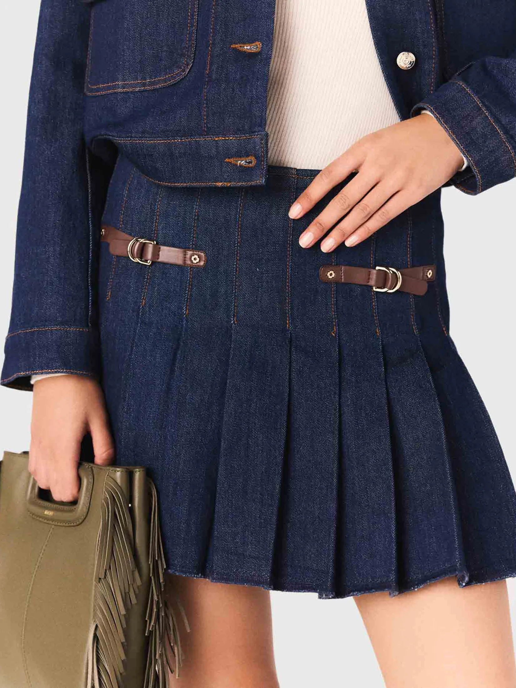 MAJE Women Short Denim Skirt With Lining