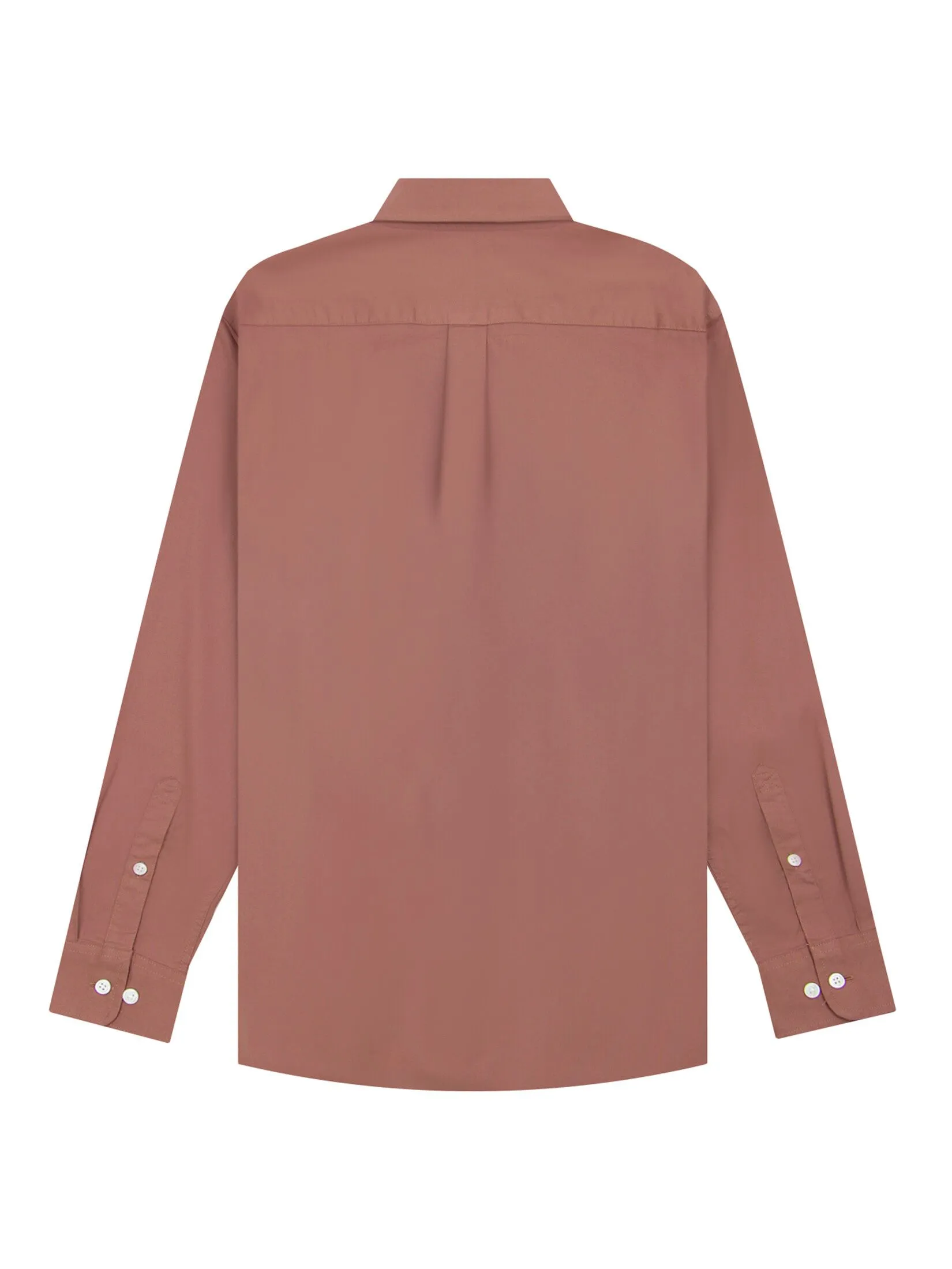 GIORDANO Men's Slim Embroidery Stretch Oxford Shirts (Classic Man) Brown