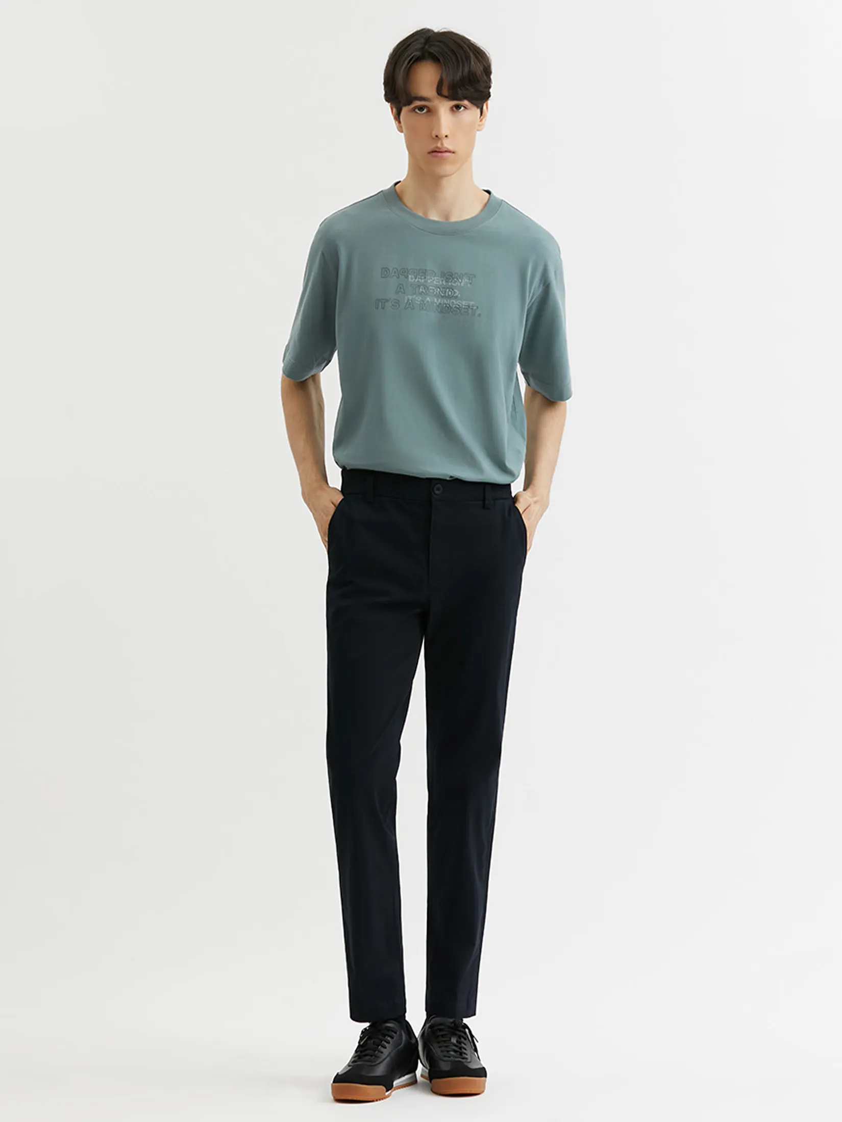 DAPPER Men Slim-Fit Comfort Chino Pants Navy