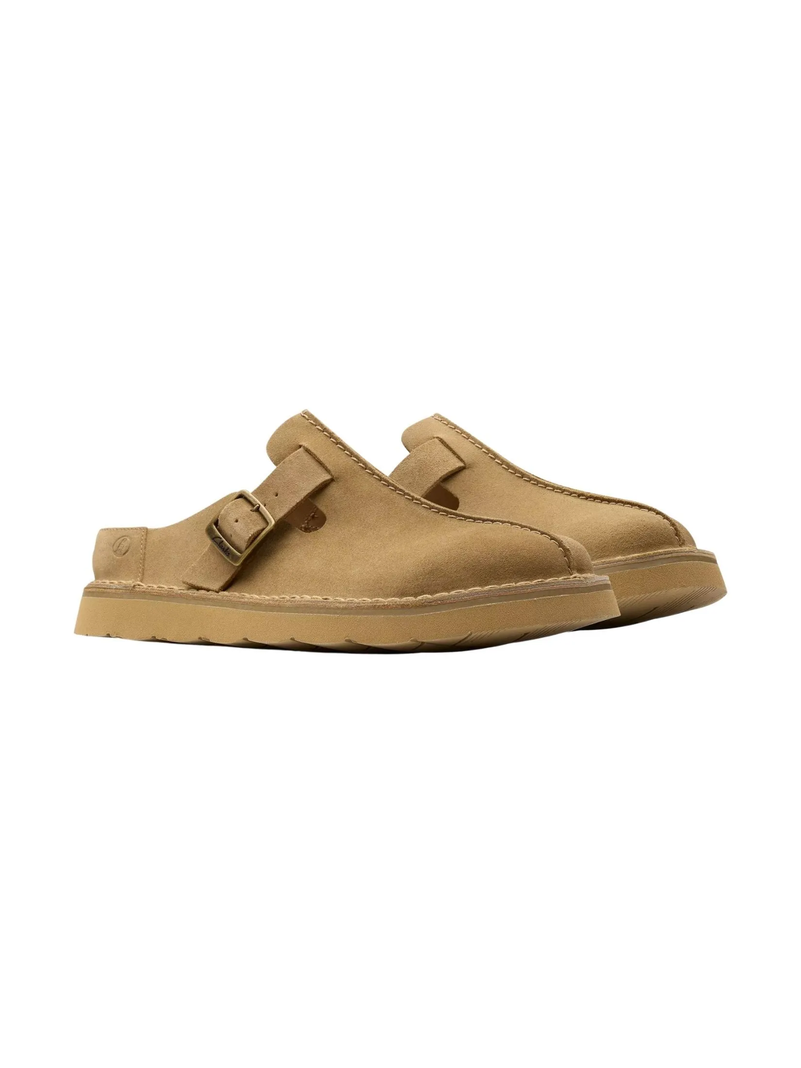 CLARKS SOLSBURY MULE  Dark Sand Suede Men’s Slip-on Sandals