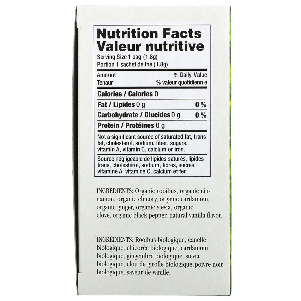 Uncle Lee's Tea, Императорский органический ванильный чай с ройбушем, без кофеина, 18 чайных пакетиков, 1,14 унции (32,4 г)