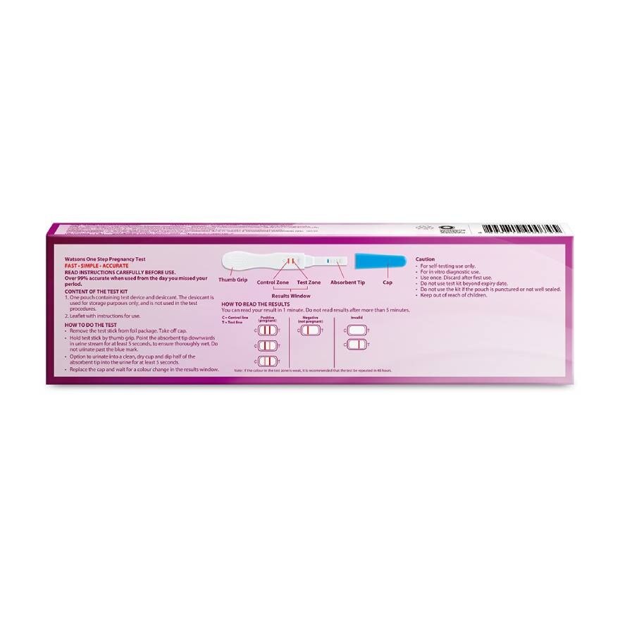 Watsons One Step Pregnancy Test Stick2 1s.