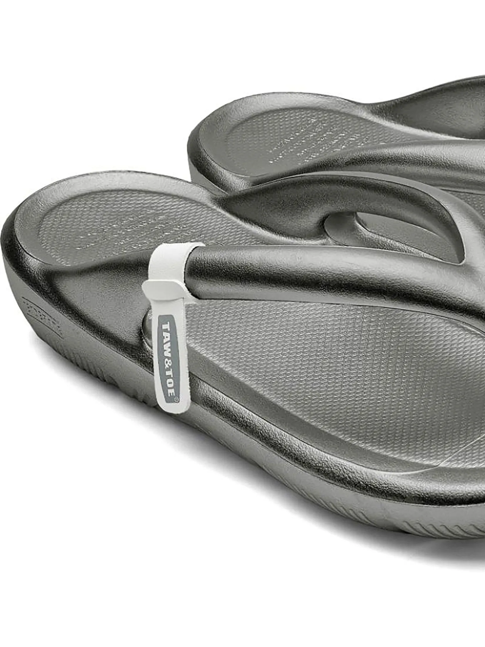 TAW&TOE Unisex Sandals Zerovity Flip Flop OG Metal Silver