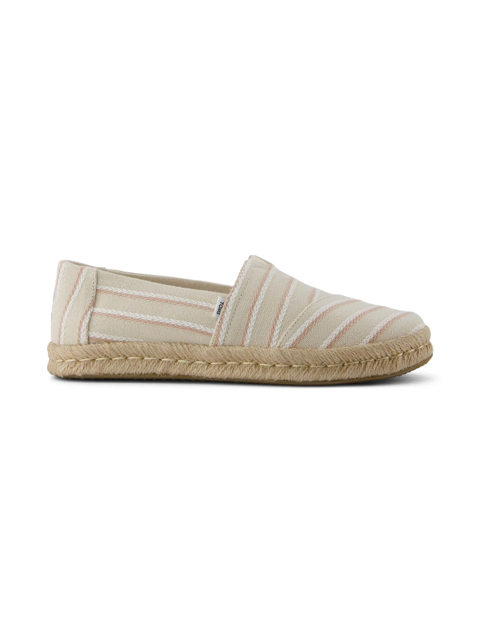 TOMS Women Shoe Slip On Alpargata Rope 2.0 Natural Woven Stripes