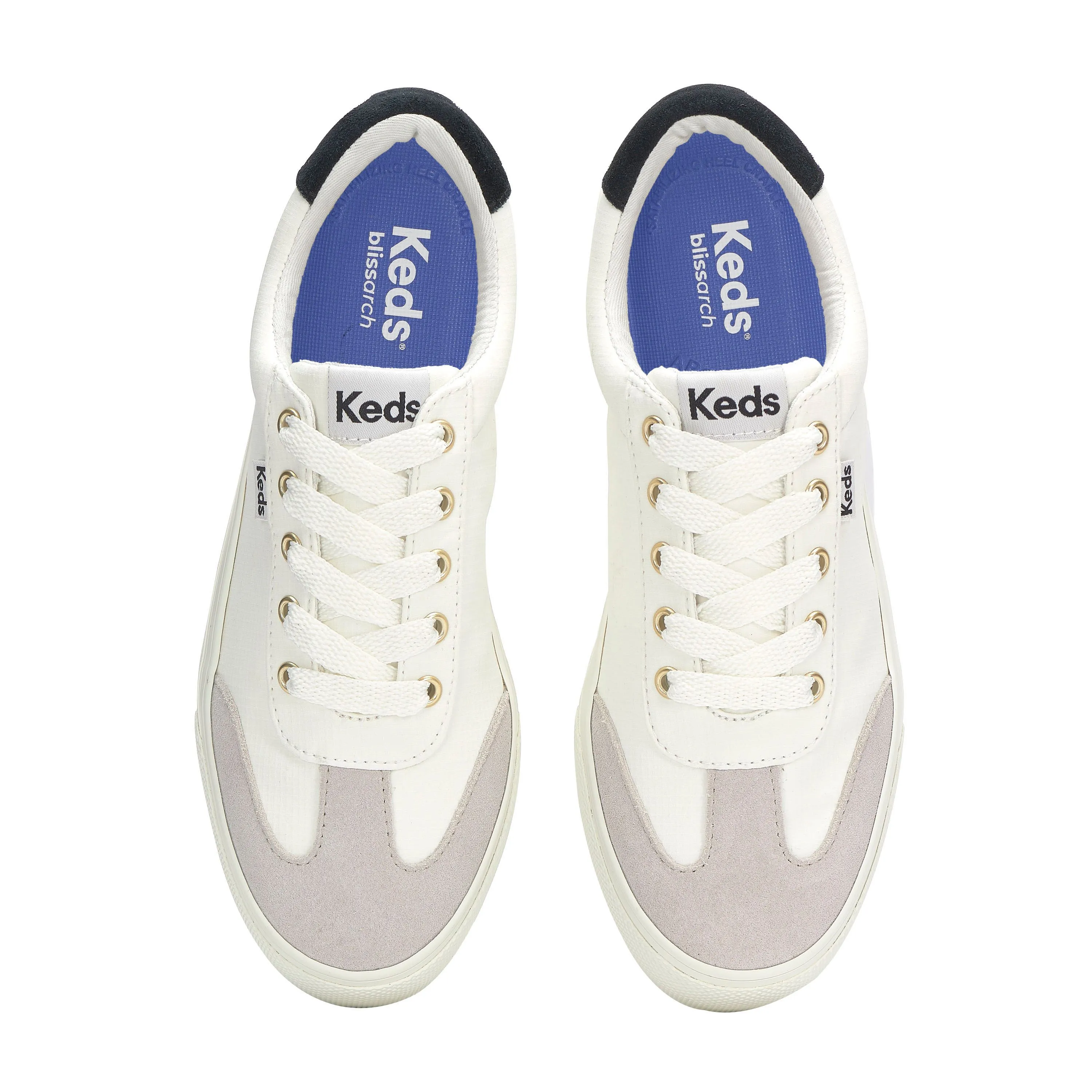 KEDS Women Jump Kick T-Toe Ripstop/Suede Snow White/Grey