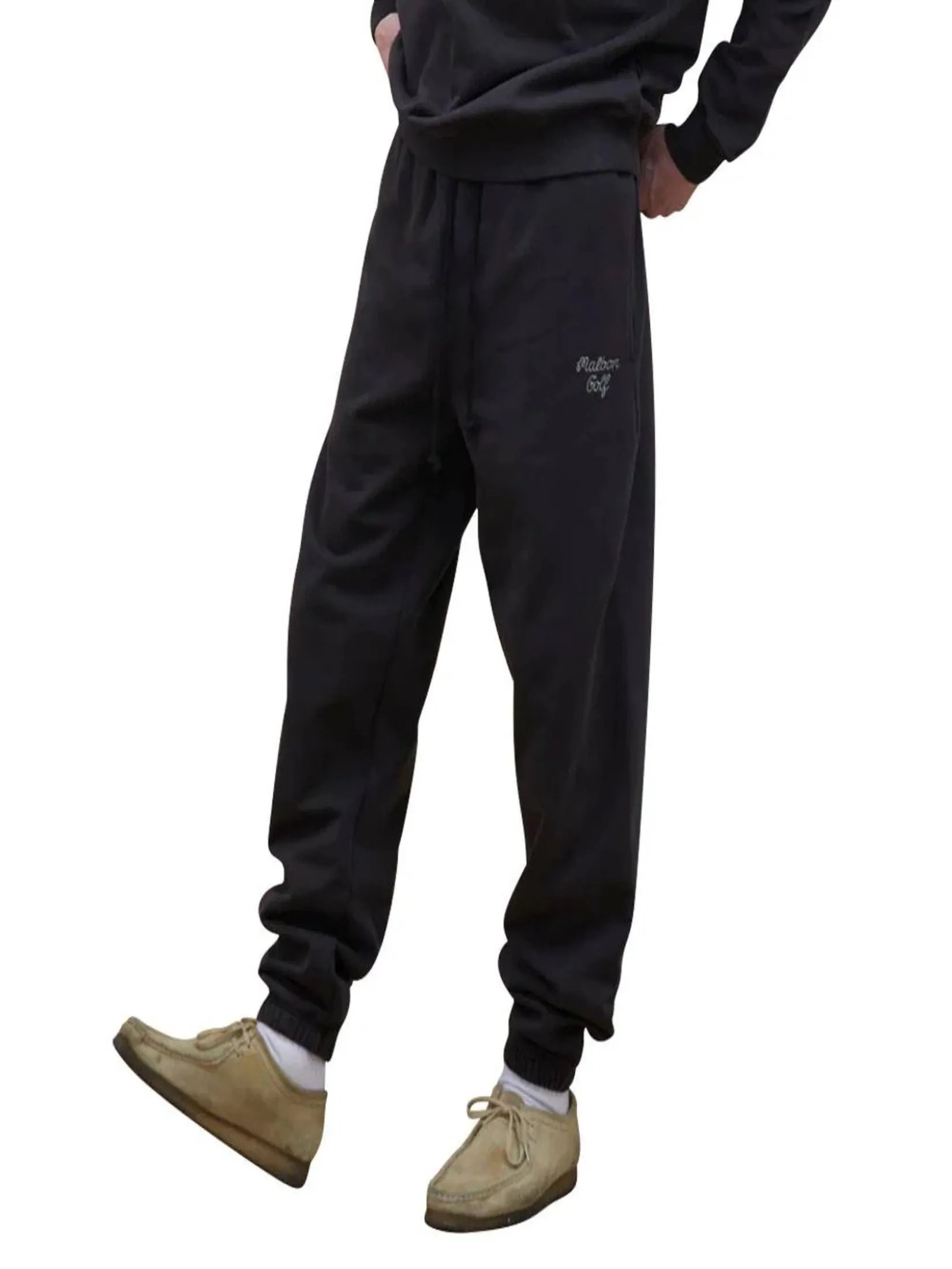 MALBON GOLF GOLF SCRIPT SWEATPANT IN BLACK