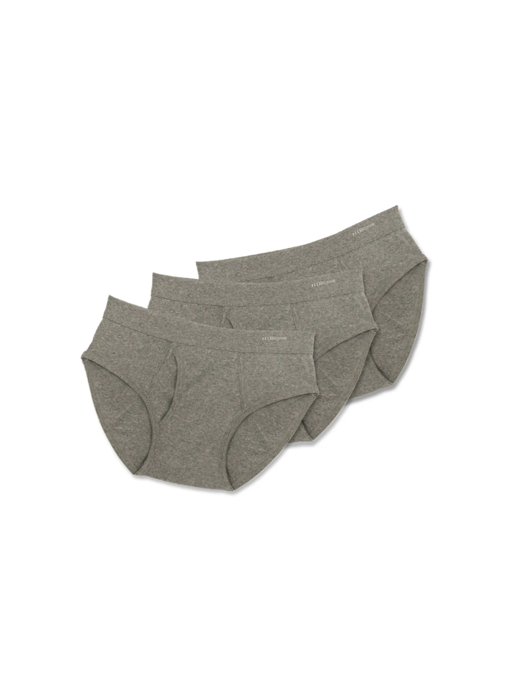 ELLE HOMME Men BRIEF Underwear KUB2001 Cotton 100% PACK 3 Pcs. - Grey