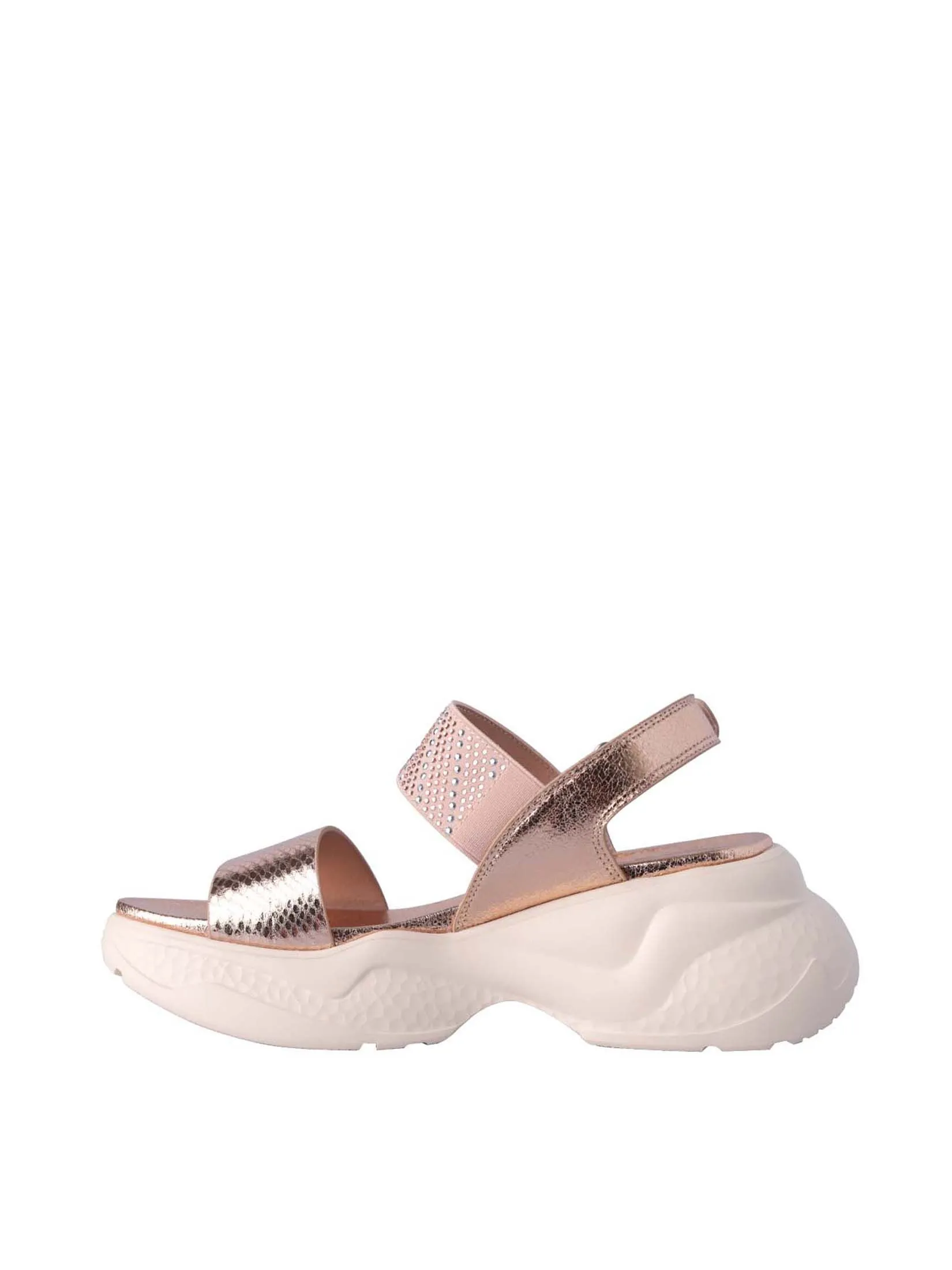 VILLAINS SF GLASSY Women's Platform Heeled Sandals ROSE GOLD