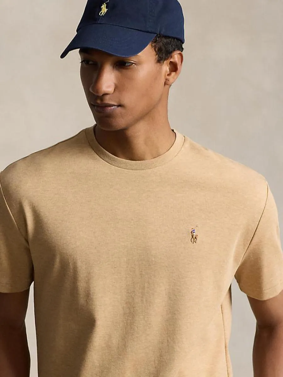 POLO RALPH LAUREN Men Tee-Custom Slim Fit Soft Cotton T-Shirt-Medium Beige-260