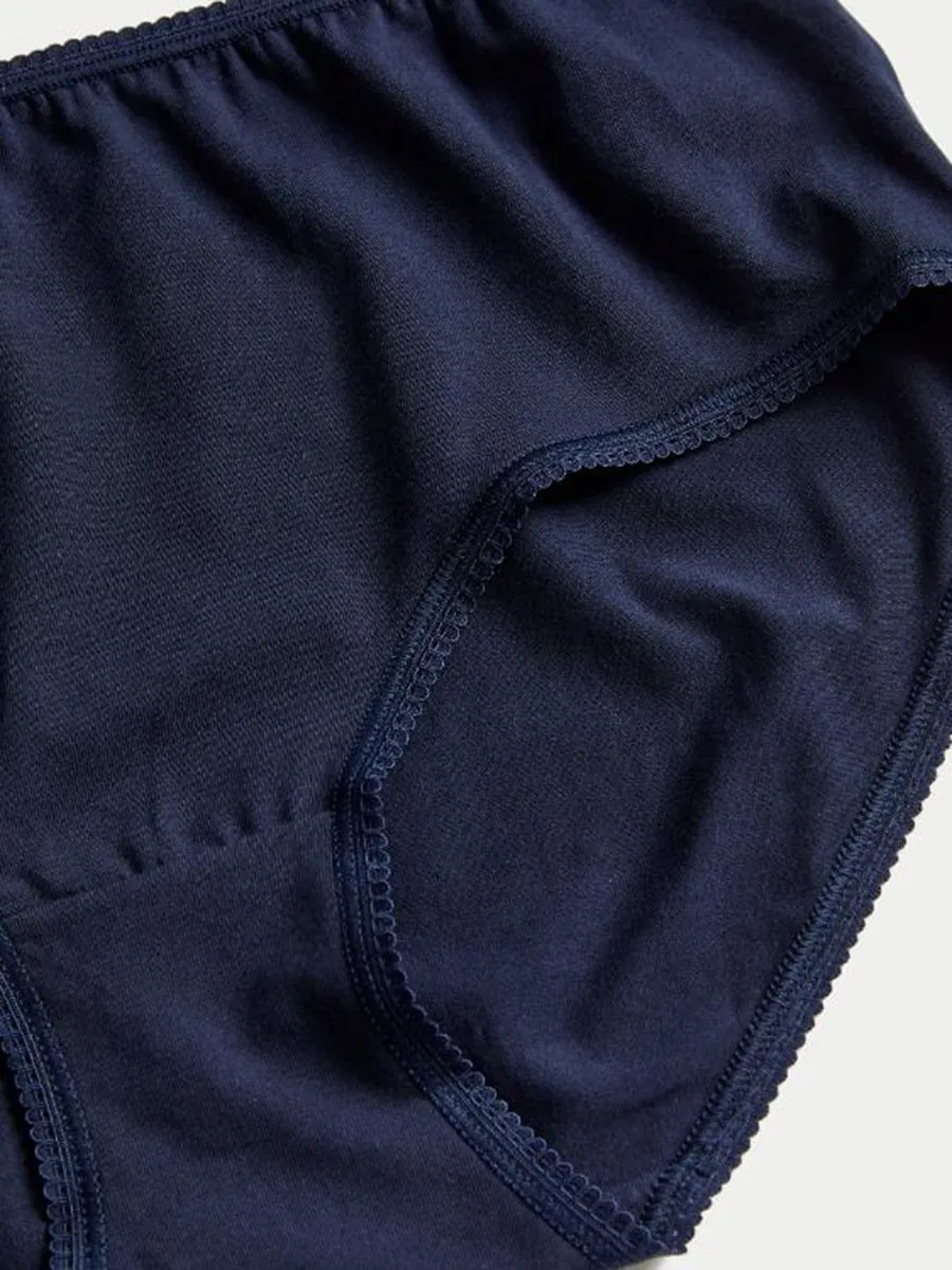 MARKS & SPENCER Women High Rise Shorts Cotton Lycra Printed 5pk Multi-Color