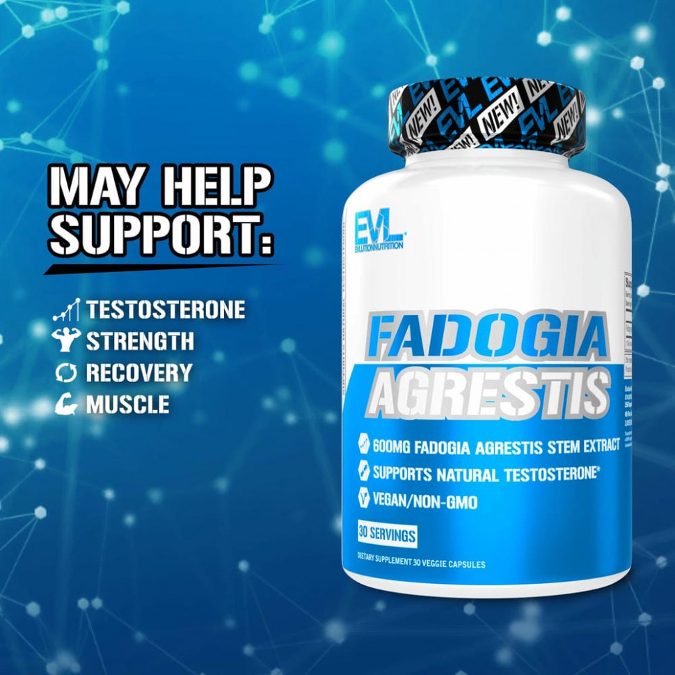 EVLution Nutrition, Fadogia Agrestis, 30 растительных капсул