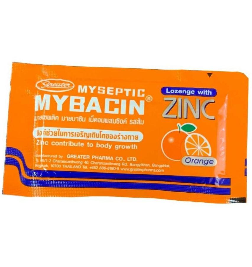 Тайские пастилки с апельсином от кашля и боли в горле Mybacin