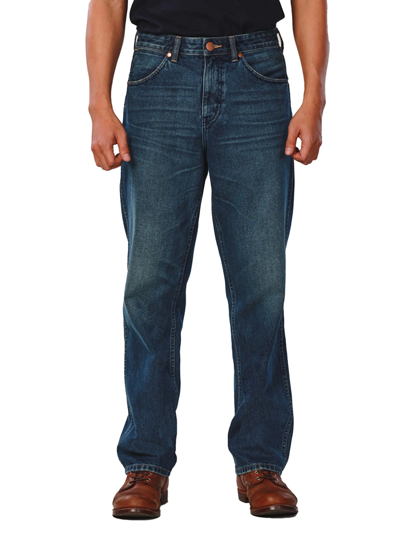 WRANGLER Men's Jeans Everyday with Wrangler Collection Mid Redding Fit Mid Indigo Size - 29 EU
