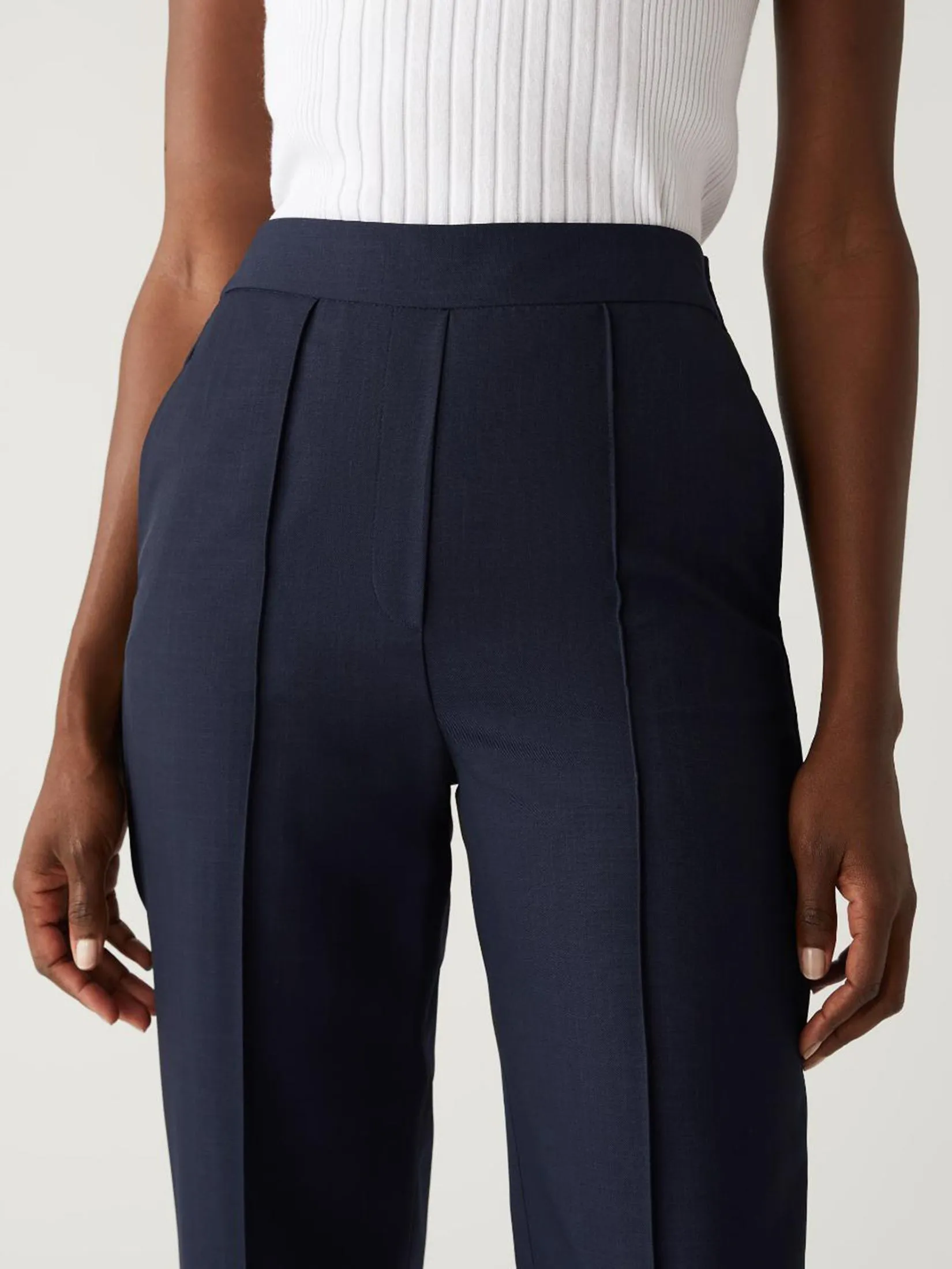 MARKS & SPENCER Women Straight Leg Trousers Marl