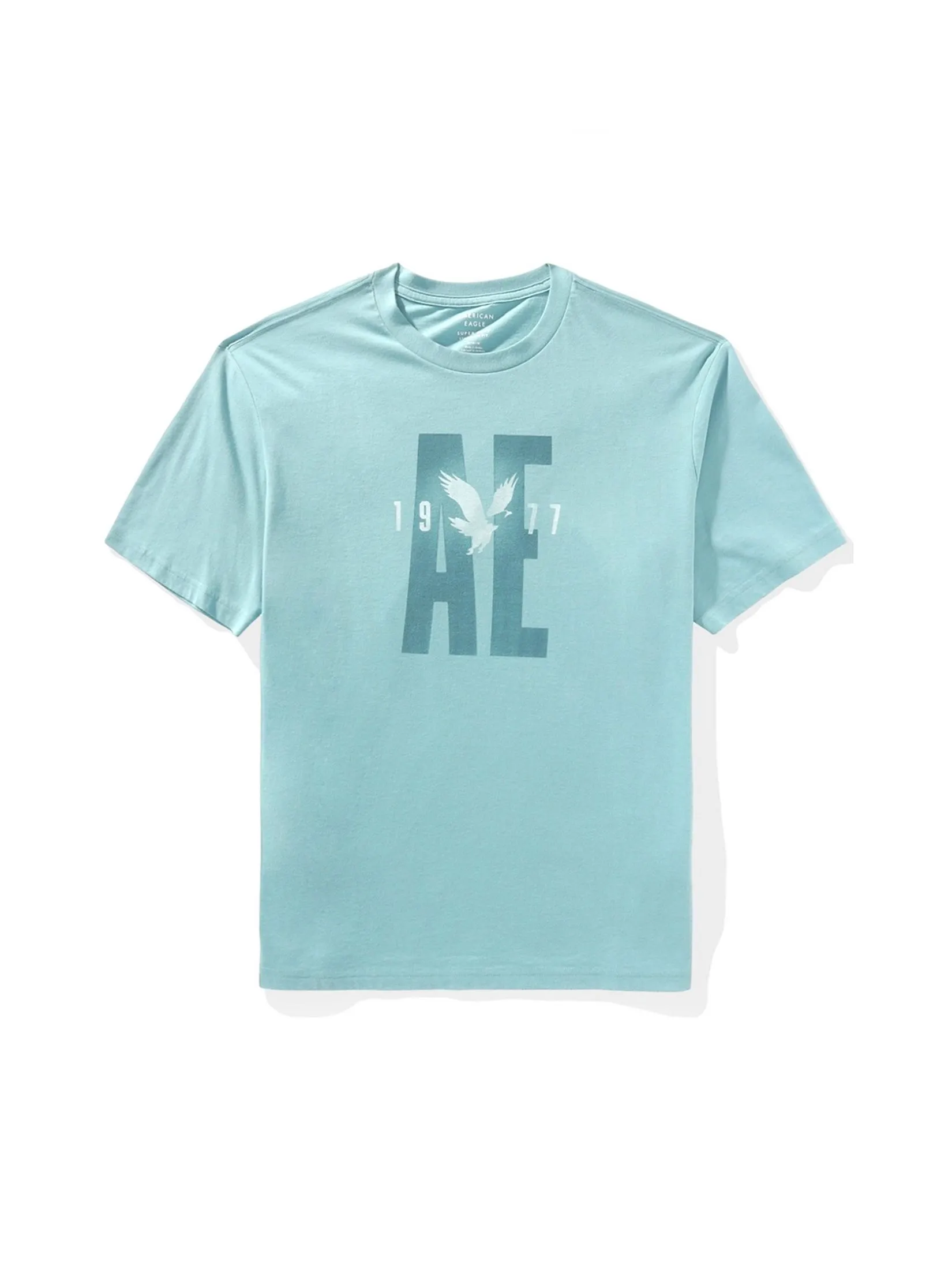 AMERICAN EAGLE MEN G SS SP/SUM CORE BRAND SET IN TEE- CVC 160 DD + SERIOUSLY SOFT WASH 407 GRAVITY BLUE Size - L