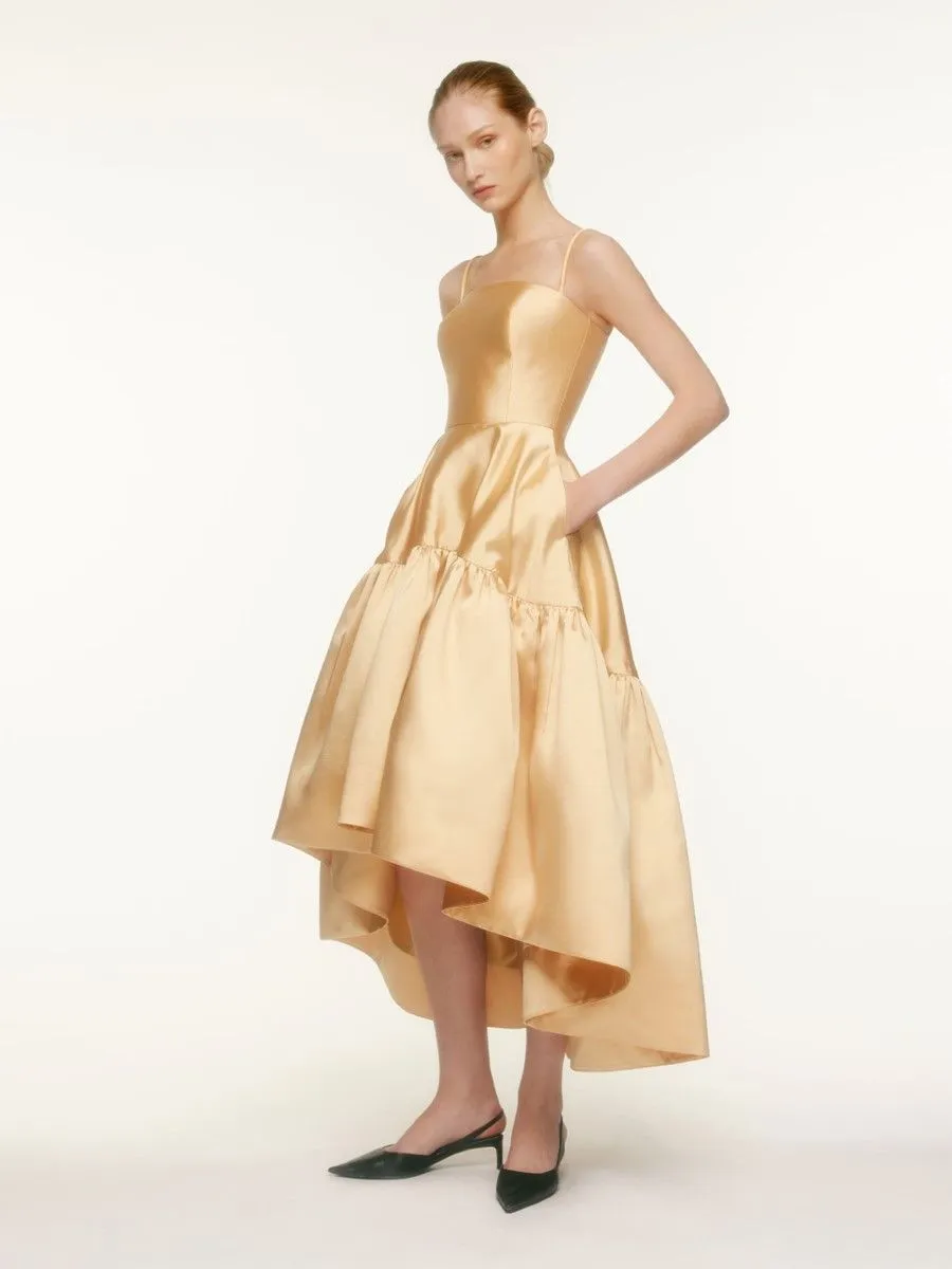 ASAVA (AW23) Taffeta Tiered Women Dress Yellow