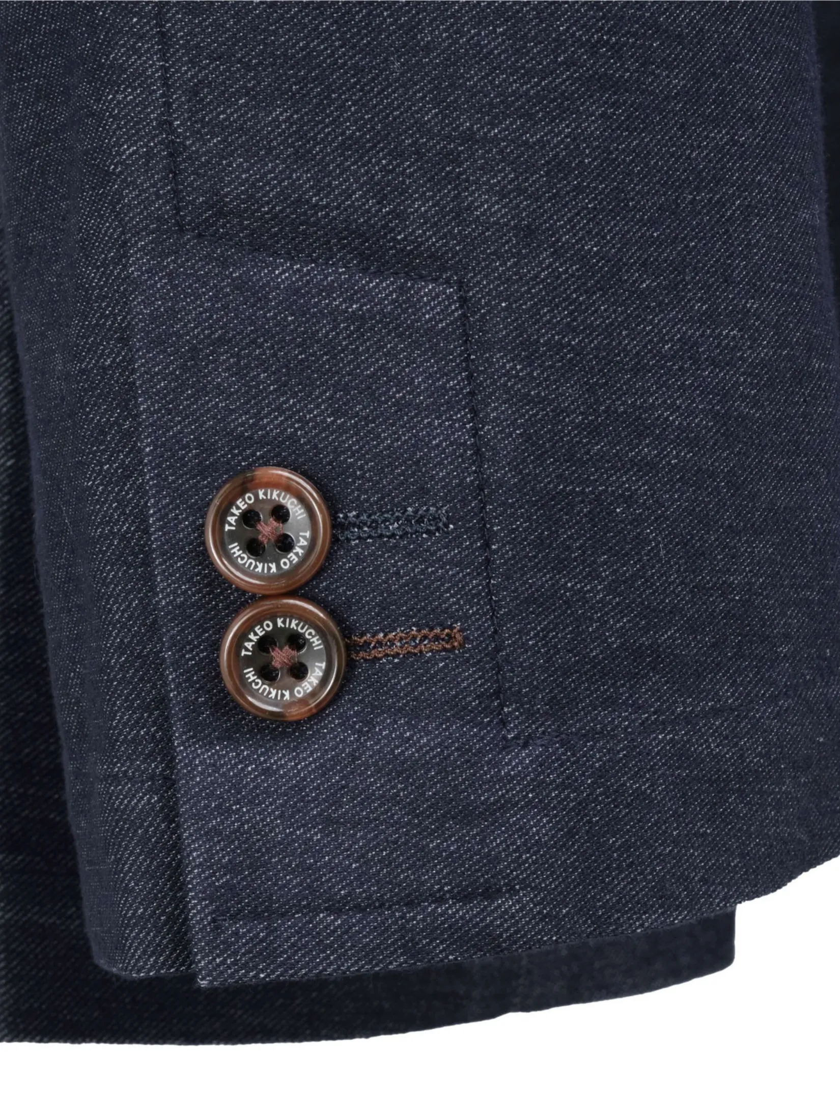 TAKEO KIKUCHI MEN NAVY TWILL JERSEY CASUAL SUIT JACKET